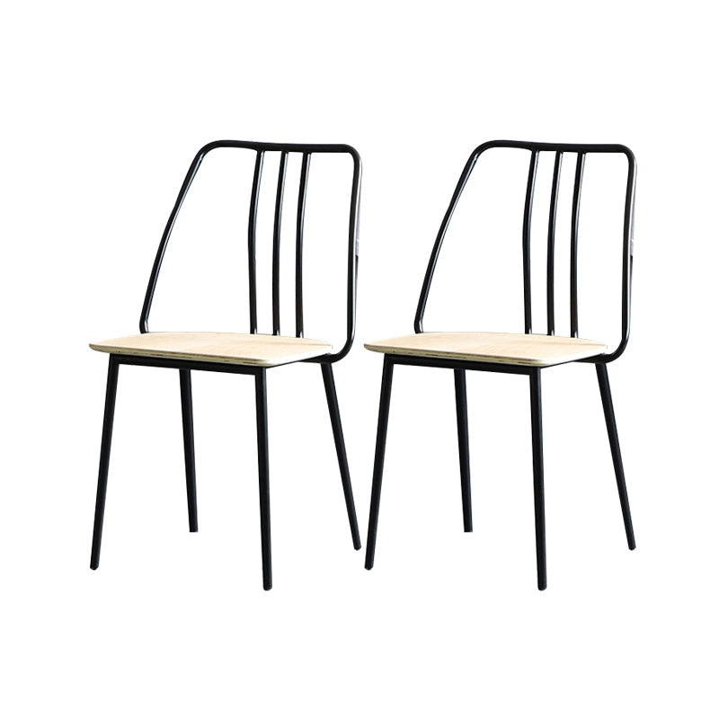 Contemporary Chairs Dining Armless Chair with Metal Legs for Kitchen Black 2 Piece Set Clearhalo ' kitchen&dining_furn' 'Dining Chairs' 'Dining Tables & Seating' 'dining_chair' 'furn' 'furn_dining_chair' 'Furniture' 'furniture_dining_chair' 'Kitchen & Dining Furniture' 'kitchen' 4622157