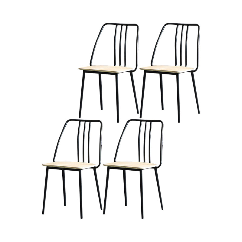 Contemporary Chairs Dining Armless Chair with Metal Legs for Kitchen Black 4 Piece Set Clearhalo ' kitchen&dining_furn' 'Dining Chairs' 'Dining Tables & Seating' 'dining_chair' 'furn' 'furn_dining_chair' 'Furniture' 'furniture_dining_chair' 'Kitchen & Dining Furniture' 'kitchen' 4622159