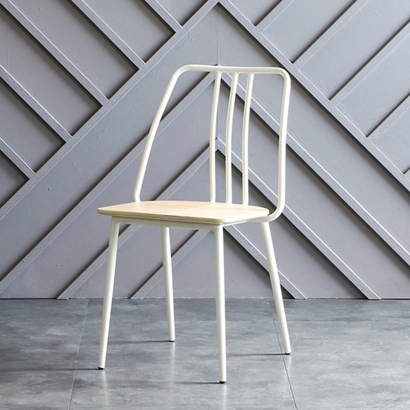 Contemporary Chairs Dining Armless Chair with Metal Legs for Kitchen White 1 Piece Clearhalo ' kitchen&dining_furn' 'Dining Chairs' 'Dining Tables & Seating' 'dining_chair' 'furn' 'furn_dining_chair' 'Furniture' 'furniture_dining_chair' 'Kitchen & Dining Furniture' 'kitchen' 4622161