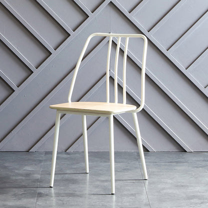 Contemporary Chairs Dining Armless Chair with Metal Legs for Kitchen White 1 Piece Clearhalo ' kitchen&dining_furn' 'Dining Chairs' 'Dining Tables & Seating' 'dining_chair' 'furn' 'furn_dining_chair' 'Furniture' 'furniture_dining_chair' 'Kitchen & Dining Furniture' 'kitchen' 4622161