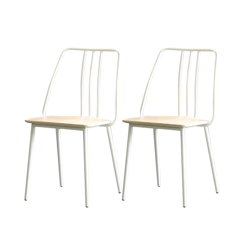 Contemporary Chairs Dining Armless Chair with Metal Legs for Kitchen White 2 Piece Set Clearhalo ' kitchen&dining_furn' 'Dining Chairs' 'Dining Tables & Seating' 'dining_chair' 'furn' 'furn_dining_chair' 'Furniture' 'furniture_dining_chair' 'Kitchen & Dining Furniture' 'kitchen' 4622163