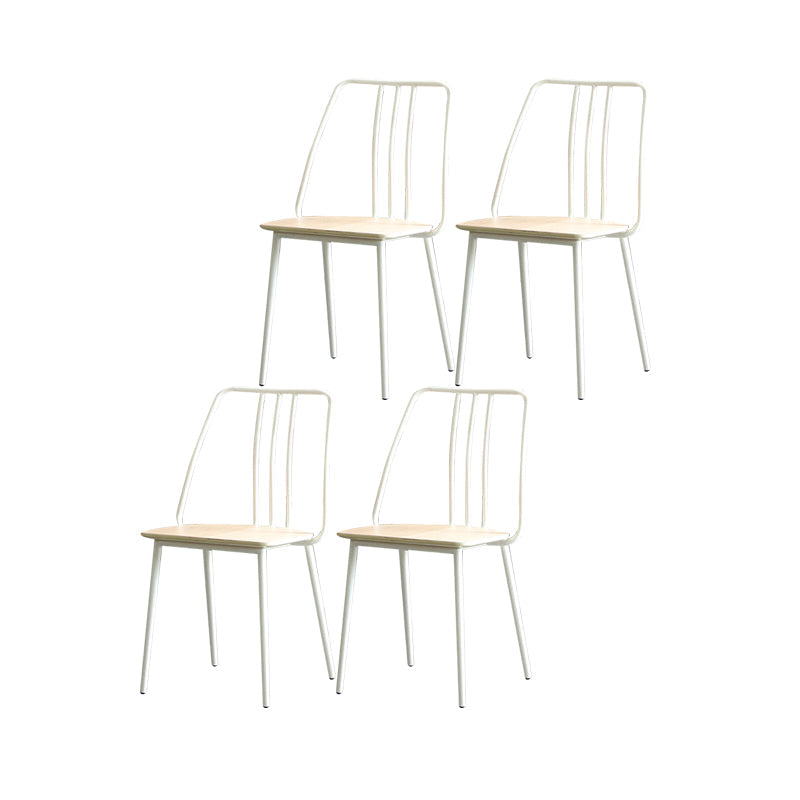 Contemporary Chairs Dining Armless Chair with Metal Legs for Kitchen White 4 Piece Set Clearhalo ' kitchen&dining_furn' 'Dining Chairs' 'Dining Tables & Seating' 'dining_chair' 'furn' 'furn_dining_chair' 'Furniture' 'furniture_dining_chair' 'Kitchen & Dining Furniture' 'kitchen' 4622165
