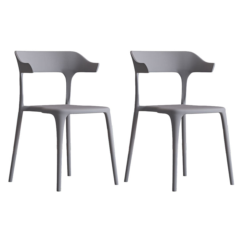 Nordic Style Plastic Dining Chairs Open Back Dining Side Chair for Home Use Grey 2 Piece Set Clearhalo ' kitchen&dining_furn' 'Dining Chairs' 'Dining Tables & Seating' 'dining_chair' 'furn' 'furn_dining_chair' 'Furniture' 'furniture_dining_chair' 'Kitchen & Dining Furniture' 'kitchen' 4622173