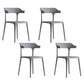 Nordic Style Plastic Dining Chairs Open Back Dining Side Chair for Home Use Grey 4 Piece Set Clearhalo ' kitchen&dining_furn' 'Dining Chairs' 'Dining Tables & Seating' 'dining_chair' 'furn' 'furn_dining_chair' 'Furniture' 'furniture_dining_chair' 'Kitchen & Dining Furniture' 'kitchen' 4622174