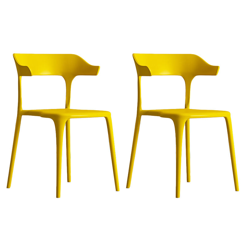 Nordic Style Plastic Dining Chairs Open Back Dining Side Chair for Home Use Yellow 2 Piece Set Clearhalo ' kitchen&dining_furn' 'Dining Chairs' 'Dining Tables & Seating' 'dining_chair' 'furn' 'furn_dining_chair' 'Furniture' 'furniture_dining_chair' 'Kitchen & Dining Furniture' 'kitchen' 4622179