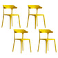 Nordic Style Plastic Dining Chairs Open Back Dining Side Chair for Home Use Yellow 4 Piece Set Clearhalo ' kitchen&dining_furn' 'Dining Chairs' 'Dining Tables & Seating' 'dining_chair' 'furn' 'furn_dining_chair' 'Furniture' 'furniture_dining_chair' 'Kitchen & Dining Furniture' 'kitchen' 4622181