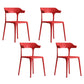 Nordic Style Plastic Dining Chairs Open Back Dining Side Chair for Home Use Red 4 Piece Set Clearhalo ' kitchen&dining_furn' 'Dining Chairs' 'Dining Tables & Seating' 'dining_chair' 'furn' 'furn_dining_chair' 'Furniture' 'furniture_dining_chair' 'Kitchen & Dining Furniture' 'kitchen' 4622186