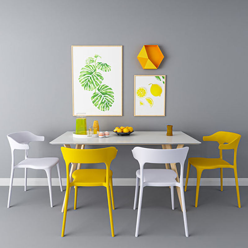 Nordic Style Plastic Dining Chairs Open Back Dining Side Chair for Home Use Clearhalo ' kitchen&dining_furn' 'Dining Chairs' 'Dining Tables & Seating' 'dining_chair' 'furn' 'furn_dining_chair' 'Furniture' 'furniture_dining_chair' 'Kitchen & Dining Furniture' 'kitchen' 4622188
