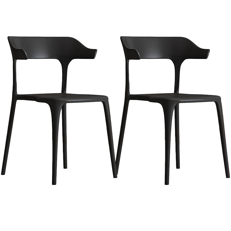 Nordic Style Plastic Dining Chairs Open Back Dining Side Chair for Home Use Black 2 Piece Set Clearhalo ' kitchen&dining_furn' 'Dining Chairs' 'Dining Tables & Seating' 'dining_chair' 'furn' 'furn_dining_chair' 'Furniture' 'furniture_dining_chair' 'Kitchen & Dining Furniture' 'kitchen' 4622191