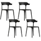 Nordic Style Plastic Dining Chairs Open Back Dining Side Chair for Home Use Black 4 Piece Set Clearhalo ' kitchen&dining_furn' 'Dining Chairs' 'Dining Tables & Seating' 'dining_chair' 'furn' 'furn_dining_chair' 'Furniture' 'furniture_dining_chair' 'Kitchen & Dining Furniture' 'kitchen' 4622192