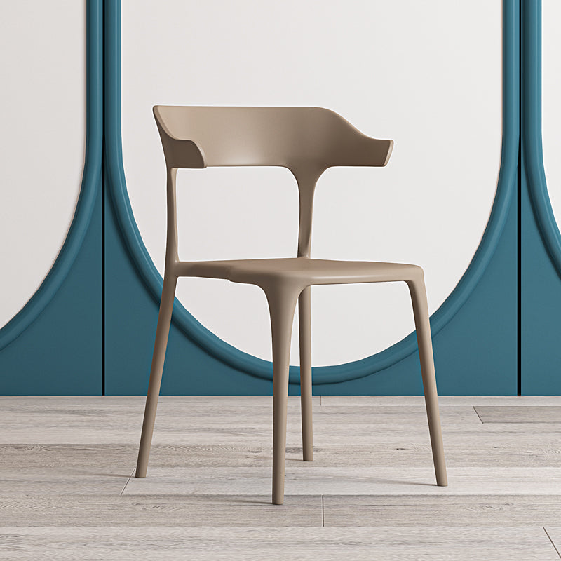 Nordic Style Plastic Dining Chairs Open Back Dining Side Chair for Home Use Khaki 1 Piece Clearhalo ' kitchen&dining_furn' 'Dining Chairs' 'Dining Tables & Seating' 'dining_chair' 'furn' 'furn_dining_chair' 'Furniture' 'furniture_dining_chair' 'Kitchen & Dining Furniture' 'kitchen' 4622193