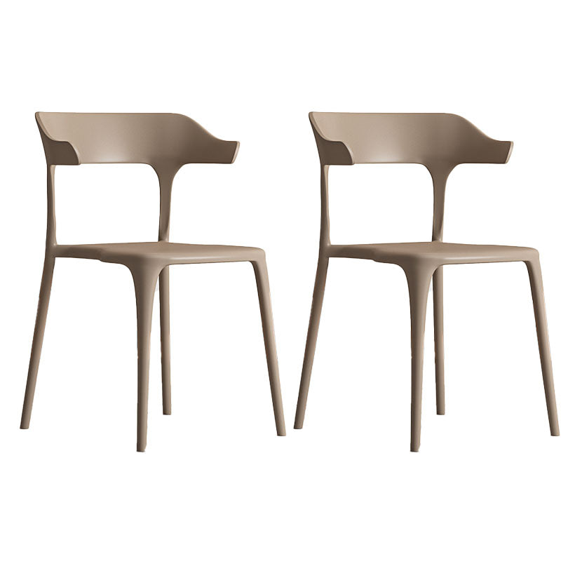 Nordic Style Plastic Dining Chairs Open Back Dining Side Chair for Home Use Khaki 2 Piece Set Clearhalo ' kitchen&dining_furn' 'Dining Chairs' 'Dining Tables & Seating' 'dining_chair' 'furn' 'furn_dining_chair' 'Furniture' 'furniture_dining_chair' 'Kitchen & Dining Furniture' 'kitchen' 4622194