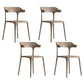 Nordic Style Plastic Dining Chairs Open Back Dining Side Chair for Home Use Khaki 4 Piece Set Clearhalo ' kitchen&dining_furn' 'Dining Chairs' 'Dining Tables & Seating' 'dining_chair' 'furn' 'furn_dining_chair' 'Furniture' 'furniture_dining_chair' 'Kitchen & Dining Furniture' 'kitchen' 4622195