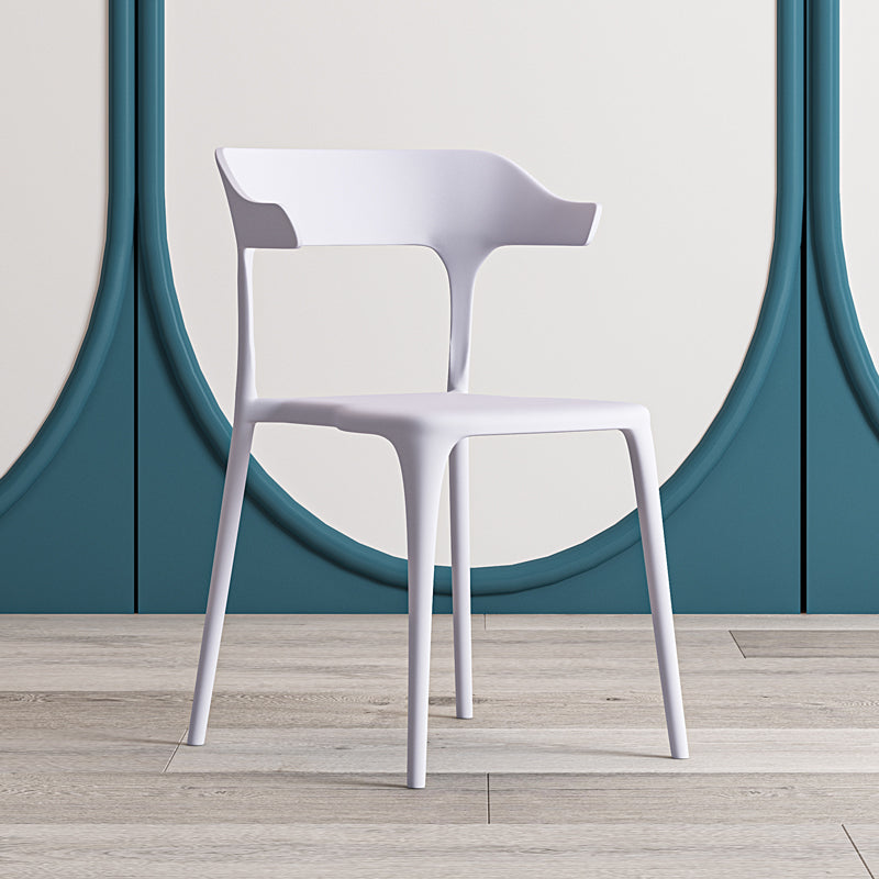 Nordic Style Plastic Dining Chairs Open Back Dining Side Chair for Home Use White 1 Piece Clearhalo ' kitchen&dining_furn' 'Dining Chairs' 'Dining Tables & Seating' 'dining_chair' 'furn' 'furn_dining_chair' 'Furniture' 'furniture_dining_chair' 'Kitchen & Dining Furniture' 'kitchen' 4622196