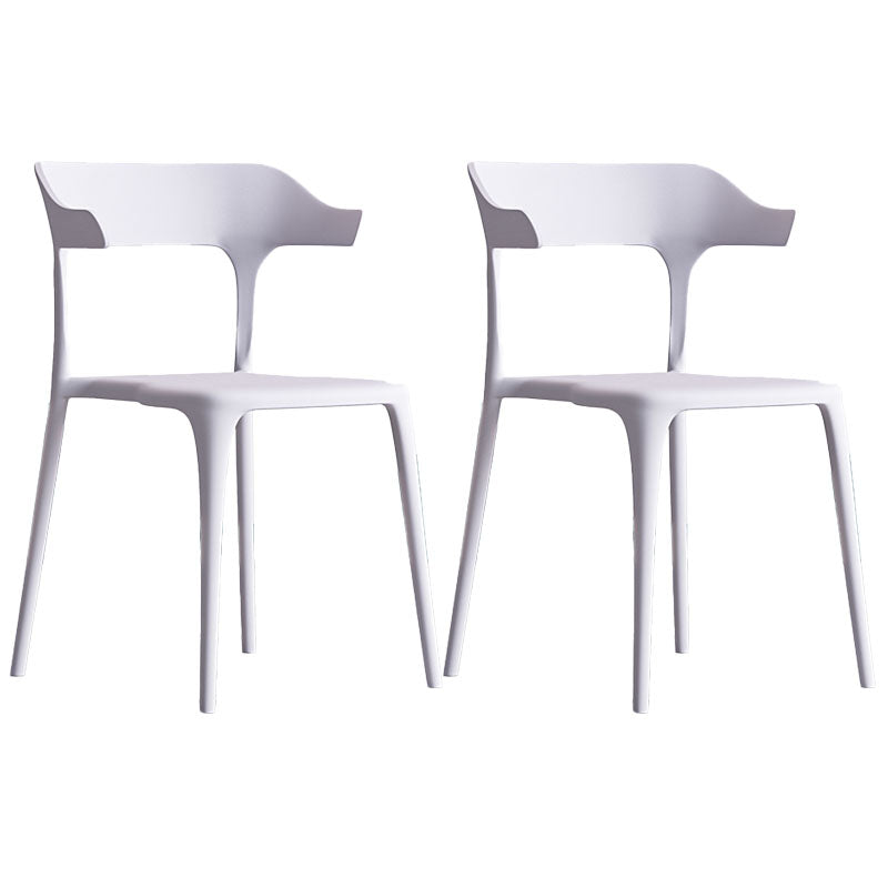 Nordic Style Plastic Dining Chairs Open Back Dining Side Chair for Home Use White 2 Piece Set Clearhalo ' kitchen&dining_furn' 'Dining Chairs' 'Dining Tables & Seating' 'dining_chair' 'furn' 'furn_dining_chair' 'Furniture' 'furniture_dining_chair' 'Kitchen & Dining Furniture' 'kitchen' 4622197