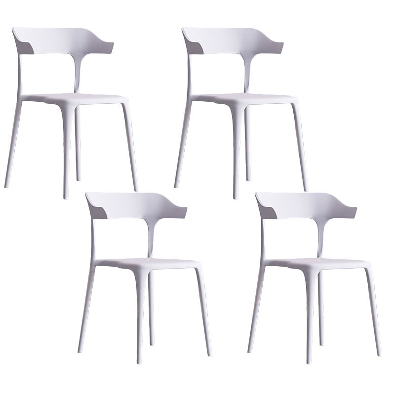 Nordic Style Plastic Dining Chairs Open Back Dining Side Chair for Home Use White 4 Piece Set Clearhalo ' kitchen&dining_furn' 'Dining Chairs' 'Dining Tables & Seating' 'dining_chair' 'furn' 'furn_dining_chair' 'Furniture' 'furniture_dining_chair' 'Kitchen & Dining Furniture' 'kitchen' 4622198