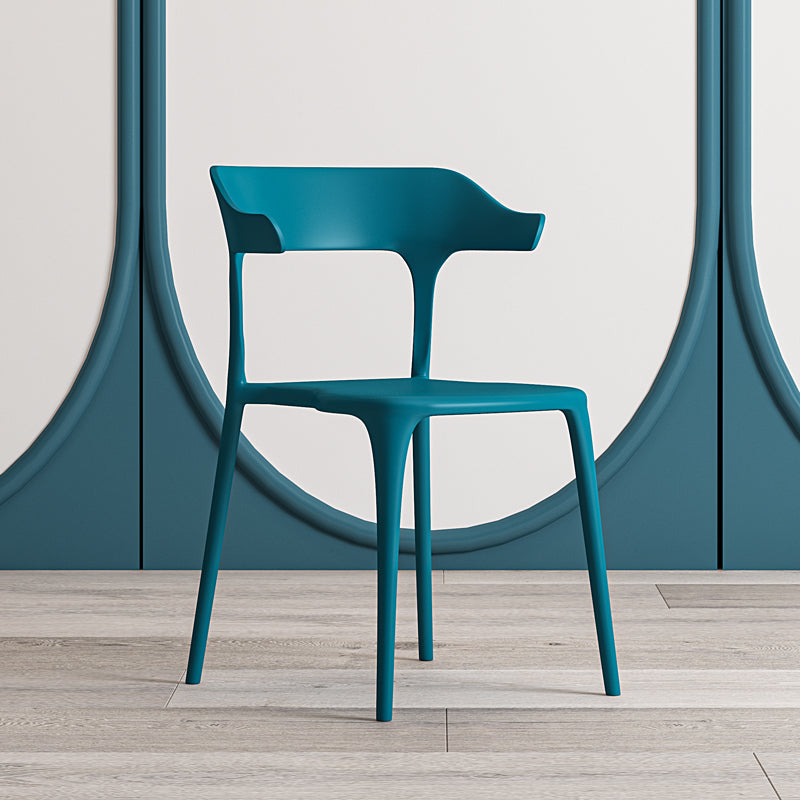 Nordic Style Plastic Dining Chairs Open Back Dining Side Chair for Home Use Peacock Green 1 Piece Clearhalo ' kitchen&dining_furn' 'Dining Chairs' 'Dining Tables & Seating' 'dining_chair' 'furn' 'furn_dining_chair' 'Furniture' 'furniture_dining_chair' 'Kitchen & Dining Furniture' 'kitchen' 4622199