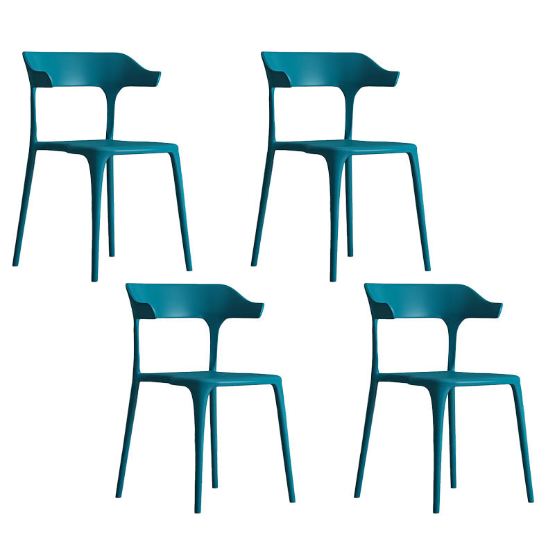 Nordic Style Plastic Dining Chairs Open Back Dining Side Chair for Home Use Peacock Green 4 Piece Set Clearhalo ' kitchen&dining_furn' 'Dining Chairs' 'Dining Tables & Seating' 'dining_chair' 'furn' 'furn_dining_chair' 'Furniture' 'furniture_dining_chair' 'Kitchen & Dining Furniture' 'kitchen' 4622201