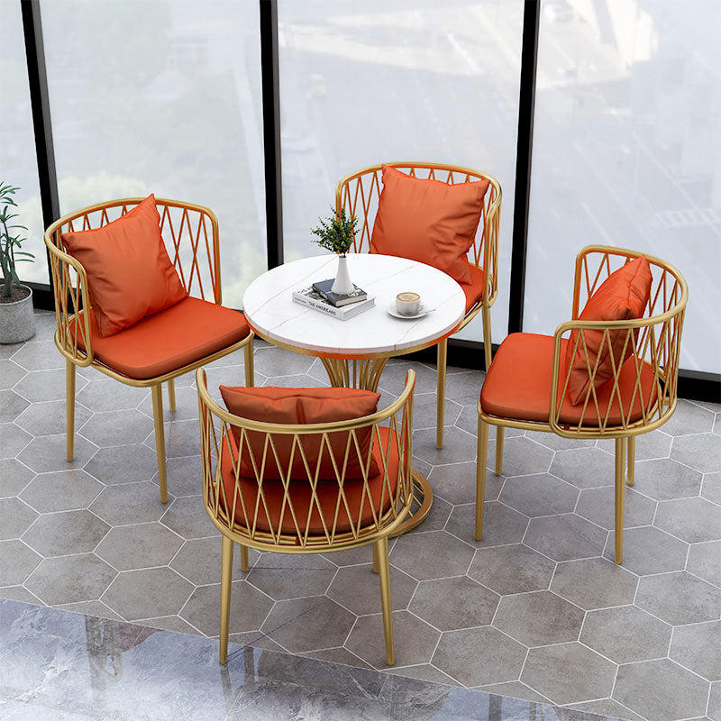 Glam Metal Dining Room Chairs Cross Back Side Chair for Restaurant Use Clearhalo ' kitchen&dining_furn' 'Dining Chairs' 'Dining Tables & Seating' 'dining_chair' 'furn' 'furn_dining_chair' 'Furniture' 'furniture_dining_chair' 'Kitchen & Dining Furniture' 'kitchen' 4622230