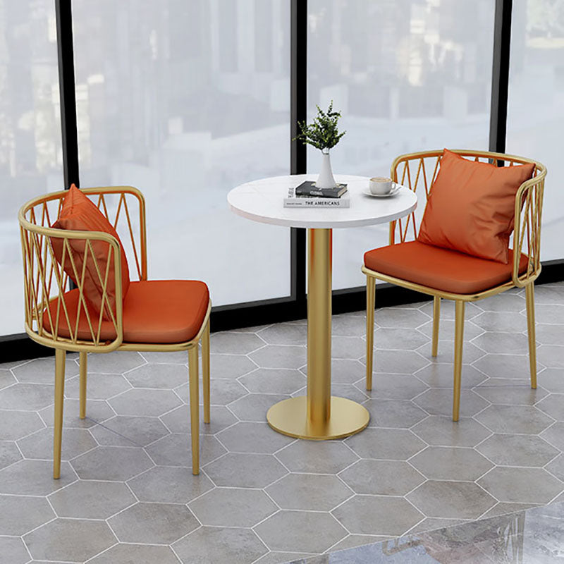 Glam Metal Dining Room Chairs Cross Back Side Chair for Restaurant Use Clearhalo ' kitchen&dining_furn' 'Dining Chairs' 'Dining Tables & Seating' 'dining_chair' 'furn' 'furn_dining_chair' 'Furniture' 'furniture_dining_chair' 'Kitchen & Dining Furniture' 'kitchen' 4622233