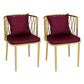 Glam Metal Dining Room Chairs Cross Back Side Chair for Restaurant Use Burgundy 2 Piece Set Clearhalo ' kitchen&dining_furn' 'Dining Chairs' 'Dining Tables & Seating' 'dining_chair' 'furn' 'furn_dining_chair' 'Furniture' 'furniture_dining_chair' 'Kitchen & Dining Furniture' 'kitchen' 4622246