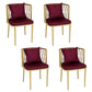 Glam Metal Dining Room Chairs Cross Back Side Chair for Restaurant Use Burgundy 4 Piece Set Clearhalo ' kitchen&dining_furn' 'Dining Chairs' 'Dining Tables & Seating' 'dining_chair' 'furn' 'furn_dining_chair' 'Furniture' 'furniture_dining_chair' 'Kitchen & Dining Furniture' 'kitchen' 4622248