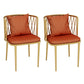 Glam Metal Dining Room Chairs Cross Back Side Chair for Restaurant Use Orange Red 2 Piece Set Clearhalo ' kitchen&dining_furn' 'Dining Chairs' 'Dining Tables & Seating' 'dining_chair' 'furn' 'furn_dining_chair' 'Furniture' 'furniture_dining_chair' 'Kitchen & Dining Furniture' 'kitchen' 4622250