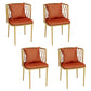 Glam Metal Dining Room Chairs Cross Back Side Chair for Restaurant Use Orange Red 4 Piece Set Clearhalo ' kitchen&dining_furn' 'Dining Chairs' 'Dining Tables & Seating' 'dining_chair' 'furn' 'furn_dining_chair' 'Furniture' 'furniture_dining_chair' 'Kitchen & Dining Furniture' 'kitchen' 4622251