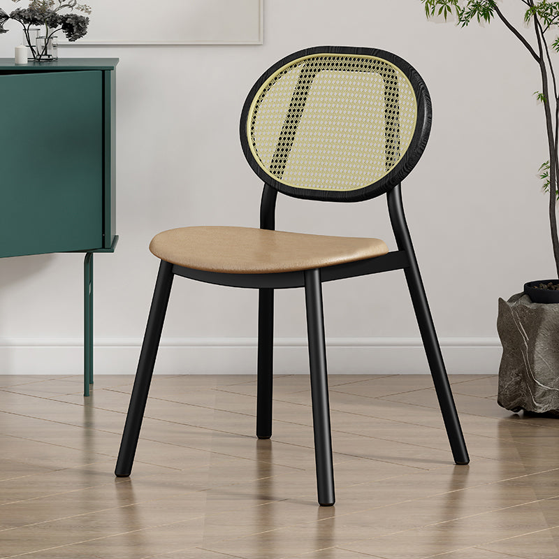 Scandinavian Open Back Dining Side Chair for Home Leather Dining Side Chair Clearhalo ' kitchen&dining_furn' 'Dining Chairs' 'Dining Tables & Seating' 'dining_chair' 'furn' 'furn_dining_chair' 'Furniture' 'furniture_dining_chair' 'Kitchen & Dining Furniture' 'kitchen' 4622274