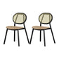 Scandinavian Open Back Dining Side Chair for Home Leather Dining Side Chair Black 2 Piece Set Clearhalo ' kitchen&dining_furn' 'Dining Chairs' 'Dining Tables & Seating' 'dining_chair' 'furn' 'furn_dining_chair' 'Furniture' 'furniture_dining_chair' 'Kitchen & Dining Furniture' 'kitchen' 4622276