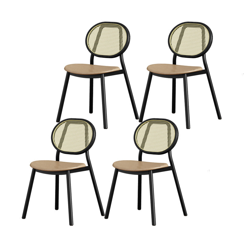 Scandinavian Open Back Dining Side Chair for Home Leather Dining Side Chair Black 4 Piece Set Clearhalo ' kitchen&dining_furn' 'Dining Chairs' 'Dining Tables & Seating' 'dining_chair' 'furn' 'furn_dining_chair' 'Furniture' 'furniture_dining_chair' 'Kitchen & Dining Furniture' 'kitchen' 4622278