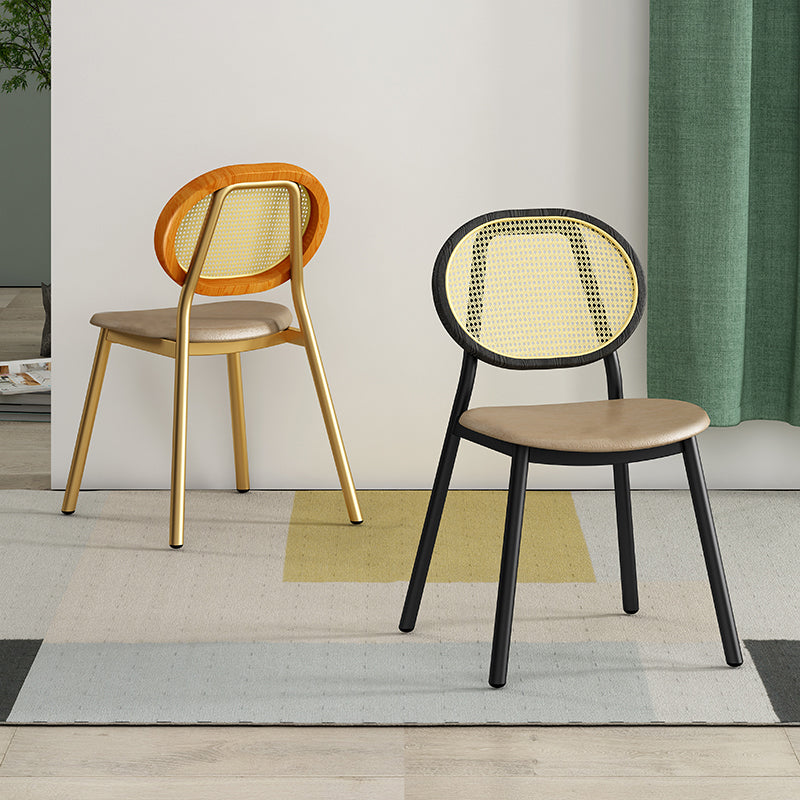 Scandinavian Open Back Dining Side Chair for Home Leather Dining Side Chair Clearhalo ' kitchen&dining_furn' 'Dining Chairs' 'Dining Tables & Seating' 'dining_chair' 'furn' 'furn_dining_chair' 'Furniture' 'furniture_dining_chair' 'Kitchen & Dining Furniture' 'kitchen' 4622279