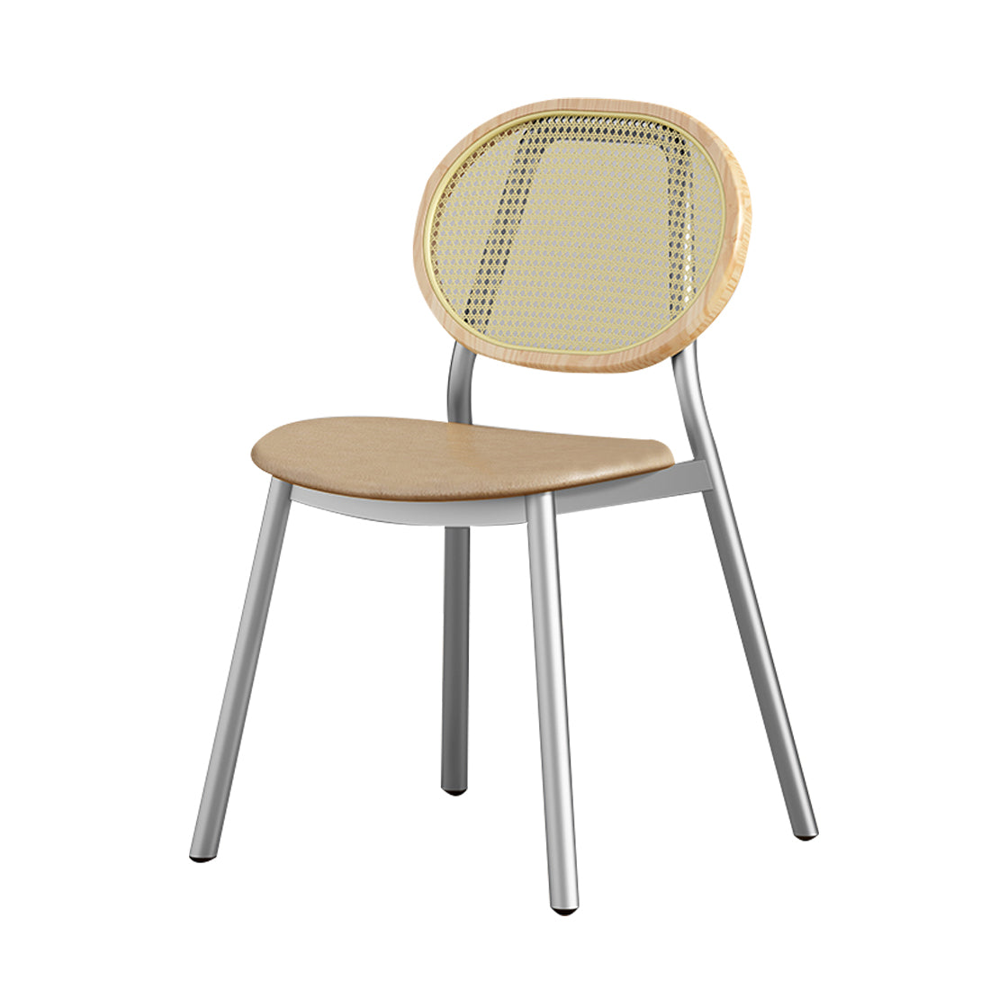 Scandinavian Open Back Dining Side Chair for Home Leather Dining Side Chair Silver 1 Piece Clearhalo ' kitchen&dining_furn' 'Dining Chairs' 'Dining Tables & Seating' 'dining_chair' 'furn' 'furn_dining_chair' 'Furniture' 'furniture_dining_chair' 'Kitchen & Dining Furniture' 'kitchen' 4622280