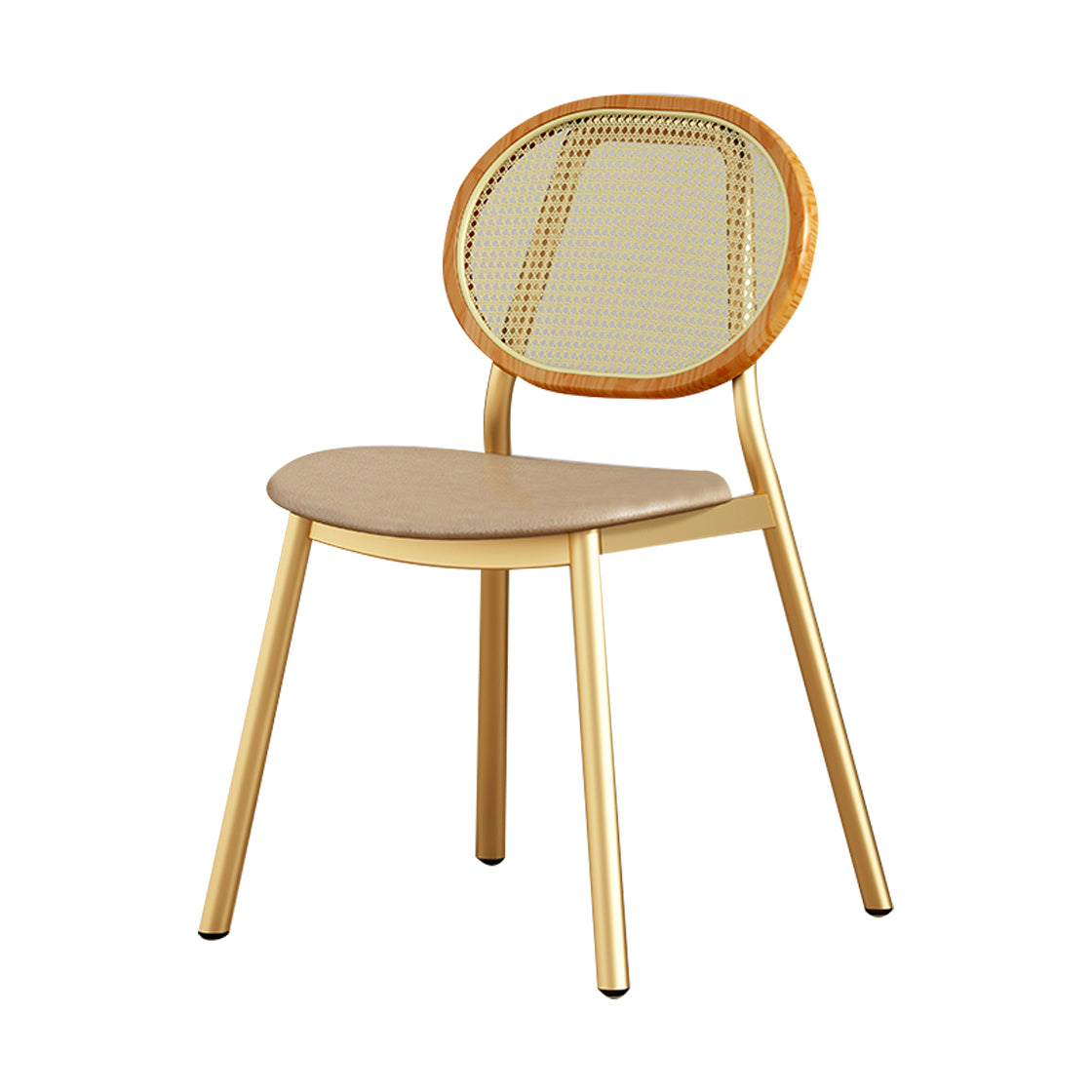 Scandinavian Open Back Dining Side Chair for Home Leather Dining Side Chair Gold 1 Piece Clearhalo ' kitchen&dining_furn' 'Dining Chairs' 'Dining Tables & Seating' 'dining_chair' 'furn' 'furn_dining_chair' 'Furniture' 'furniture_dining_chair' 'Kitchen & Dining Furniture' 'kitchen' 4622286