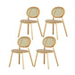 Scandinavian Open Back Dining Side Chair for Home Leather Dining Side Chair Gold 4 Piece Set Clearhalo ' kitchen&dining_furn' 'Dining Chairs' 'Dining Tables & Seating' 'dining_chair' 'furn' 'furn_dining_chair' 'Furniture' 'furniture_dining_chair' 'Kitchen & Dining Furniture' 'kitchen' 4622290