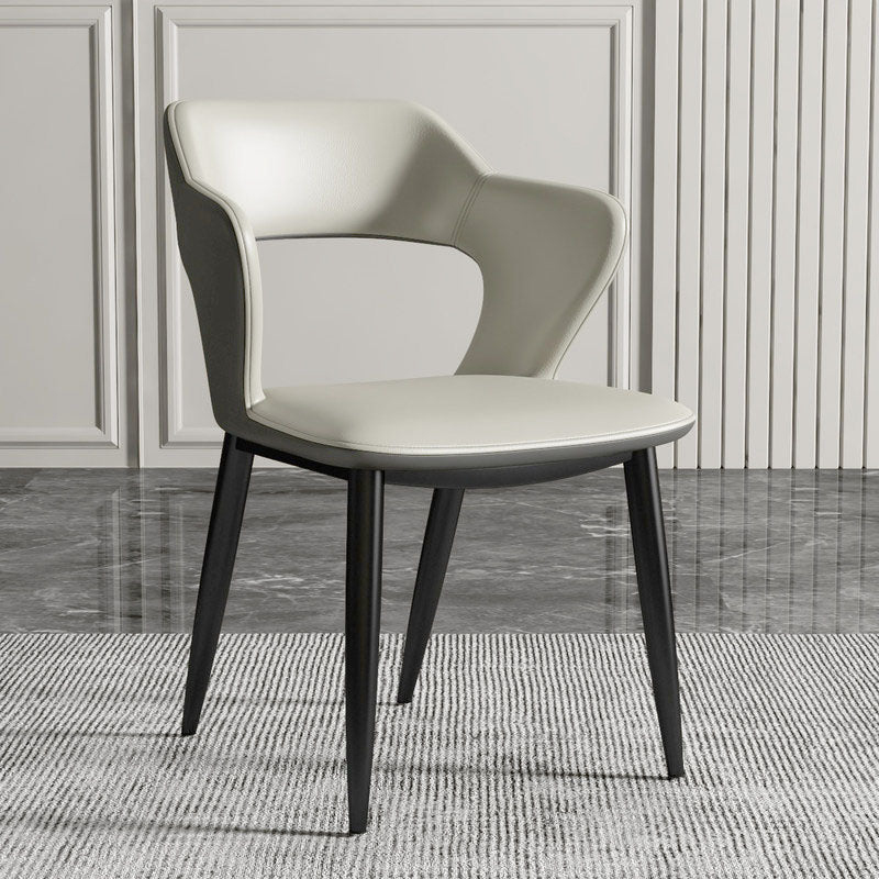Modern Home Open Back Arm Chair Upholstered Matte Finish Dining Chair Grey 1 Piece Clearhalo ' kitchen&dining_furn' 'Dining Chairs' 'Dining Tables & Seating' 'dining_chair' 'Furniture' 'furniture_dining_chair' 'Kitchen & Dining Furniture' 'kitchen' 4622302
