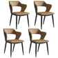 Modern Home Open Back Arm Chair Upholstered Matte Finish Dining Chair Gray-Khaki Set of 4 Clearhalo ' kitchen&dining_furn' 'Dining Chairs' 'Dining Tables & Seating' 'dining_chair' 'Furniture' 'furniture_dining_chair' 'Kitchen & Dining Furniture' 'kitchen' 4622312