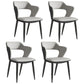 Modern Home Open Back Arm Chair Upholstered Matte Finish Dining Chair Silver Gray Set of 4 Clearhalo ' kitchen&dining_furn' 'Dining Chairs' 'Dining Tables & Seating' 'dining_chair' 'Furniture' 'furniture_dining_chair' 'Kitchen & Dining Furniture' 'kitchen' 4622316