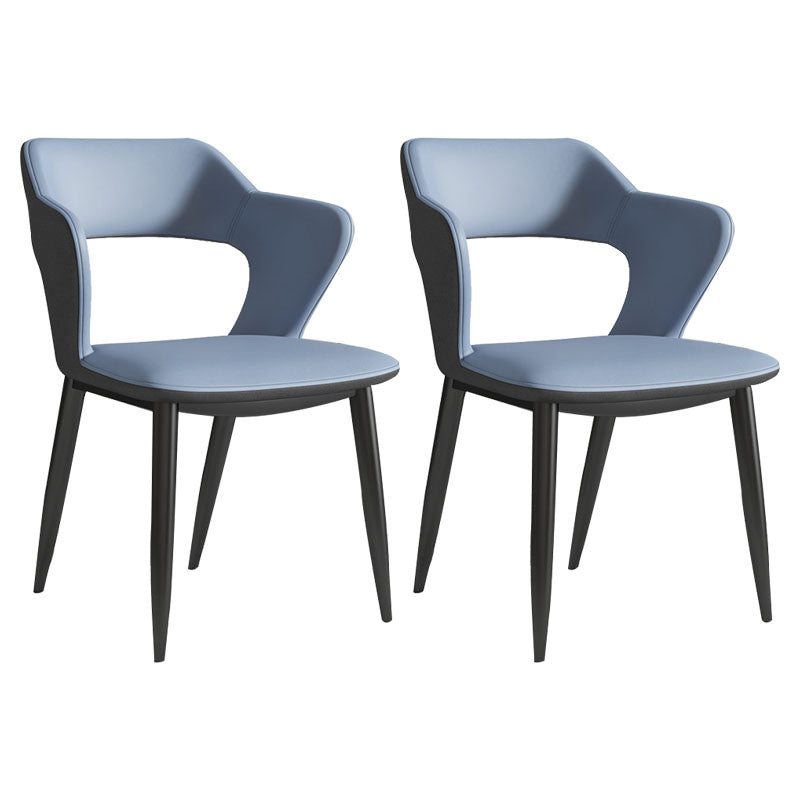Modern Home Open Back Arm Chair Upholstered Matte Finish Dining Chair Blue-Gray Set of 2 Clearhalo ' kitchen&dining_furn' 'Dining Chairs' 'Dining Tables & Seating' 'dining_chair' 'Furniture' 'furniture_dining_chair' 'Kitchen & Dining Furniture' 'kitchen' 4622321