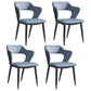 Modern Home Open Back Arm Chair Upholstered Matte Finish Dining Chair Blue-Gray Set of 4 Clearhalo ' kitchen&dining_furn' 'Dining Chairs' 'Dining Tables & Seating' 'dining_chair' 'Furniture' 'furniture_dining_chair' 'Kitchen & Dining Furniture' 'kitchen' 4622322