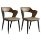 Modern Home Open Back Arm Chair Upholstered Matte Finish Dining Chair Brown Set of 2 Clearhalo ' kitchen&dining_furn' 'Dining Chairs' 'Dining Tables & Seating' 'dining_chair' 'Furniture' 'furniture_dining_chair' 'Kitchen & Dining Furniture' 'kitchen' 4622324