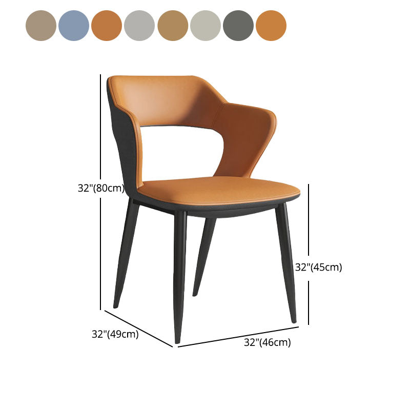Modern Home Open Back Arm Chair Upholstered Matte Finish Dining Chair Clearhalo ' kitchen&dining_furn' 'Dining Chairs' 'Dining Tables & Seating' 'dining_chair' 'Furniture' 'furniture_dining_chair' 'Kitchen & Dining Furniture' 'kitchen' 4622329