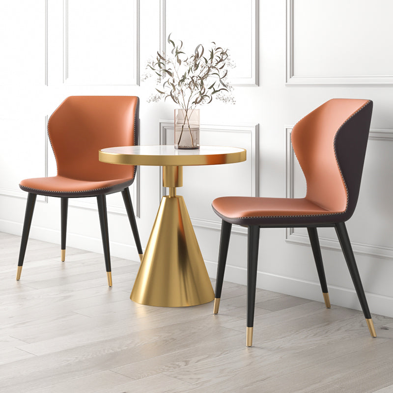 Industrial Style Wingback Armless Dining Chair Faux Leather Dining Chairs Clearhalo ' kitchen&dining_furn' 'Dining Chairs' 'Dining Tables & Seating' 'dining_chair' 'furn' 'furn_dining_chair' 'Furniture' 'furniture_dining_chair' 'Kitchen & Dining Furniture' 'kitchen' 4622335