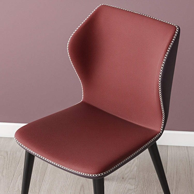 Industrial Style Wingback Armless Dining Chair Faux Leather Dining Chairs Clearhalo ' kitchen&dining_furn' 'Dining Chairs' 'Dining Tables & Seating' 'dining_chair' 'furn' 'furn_dining_chair' 'Furniture' 'furniture_dining_chair' 'Kitchen & Dining Furniture' 'kitchen' 4622341