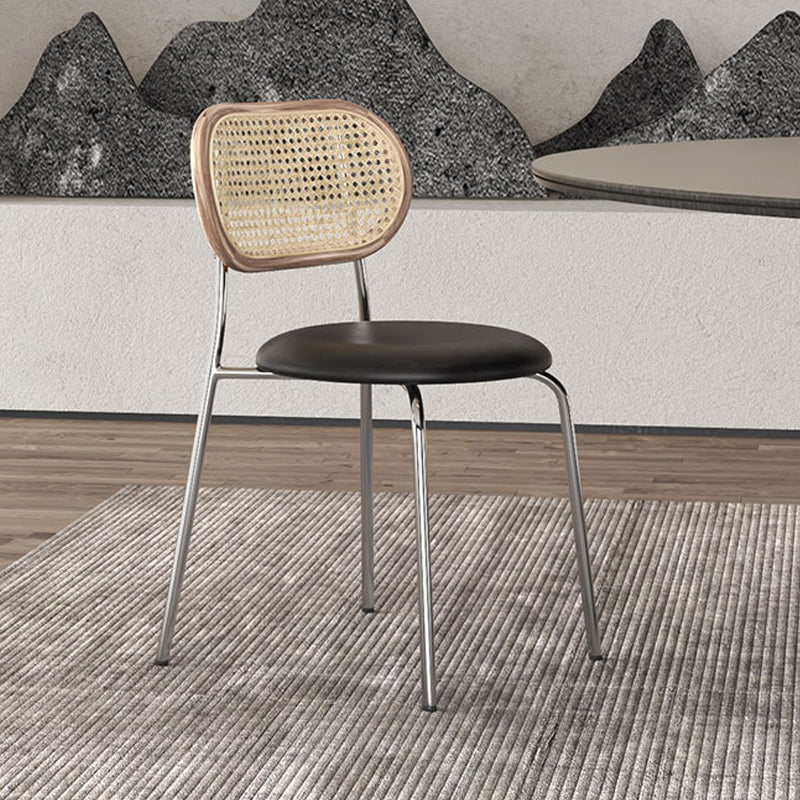 Industrial Style Open Back Side Chair Faux Leather Dining Chairs Clearhalo ' kitchen&dining_furn' 'Dining Chairs' 'Dining Tables & Seating' 'dining_chair' 'furn' 'furn_dining_chair' 'Furniture' 'furniture_dining_chair' 'Kitchen & Dining Furniture' 'kitchen' 4622354