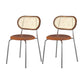 Industrial Style Open Back Side Chair Faux Leather Dining Chairs Brown 2 Piece Set Clearhalo ' kitchen&dining_furn' 'Dining Chairs' 'Dining Tables & Seating' 'dining_chair' 'furn' 'furn_dining_chair' 'Furniture' 'furniture_dining_chair' 'Kitchen & Dining Furniture' 'kitchen' 4622358