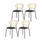 Industrial Style Open Back Side Chair Faux Leather Dining Chairs Gloss Black 4 Piece Set Clearhalo ' kitchen&dining_furn' 'Dining Chairs' 'Dining Tables & Seating' 'dining_chair' 'furn' 'furn_dining_chair' 'Furniture' 'furniture_dining_chair' 'Kitchen & Dining Furniture' 'kitchen' 4622364