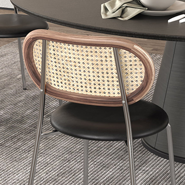 Industrial Style Open Back Side Chair Faux Leather Dining Chairs Clearhalo ' kitchen&dining_furn' 'Dining Chairs' 'Dining Tables & Seating' 'dining_chair' 'furn' 'furn_dining_chair' 'Furniture' 'furniture_dining_chair' 'Kitchen & Dining Furniture' 'kitchen' 4622368