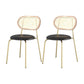 Industrial Style Open Back Side Chair Faux Leather Dining Chairs Gold-Black 2 Piece Set Clearhalo ' kitchen&dining_furn' 'Dining Chairs' 'Dining Tables & Seating' 'dining_chair' 'furn' 'furn_dining_chair' 'Furniture' 'furniture_dining_chair' 'Kitchen & Dining Furniture' 'kitchen' 4622370
