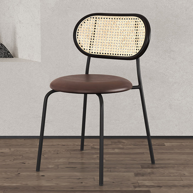 Industrial Style Open Back Side Chair Faux Leather Dining Chairs Clearhalo ' kitchen&dining_furn' 'Dining Chairs' 'Dining Tables & Seating' 'dining_chair' 'furn' 'furn_dining_chair' 'Furniture' 'furniture_dining_chair' 'Kitchen & Dining Furniture' 'kitchen' 4622372